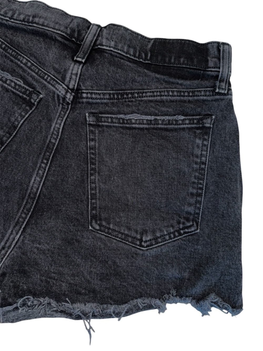 Abercrombie & Fitch The Mom Short High Rise Black 29 / 8 Distressed Fray Shorts - Picture 7 of 12